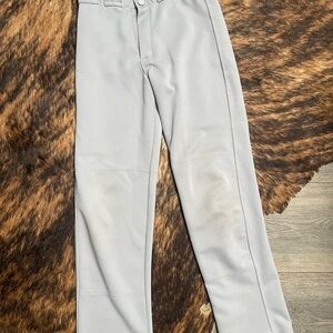 Easton Light Gray Youth Athletic Shorts with Button Fly